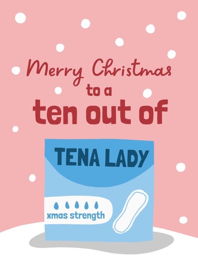 Cheeky Christmas Card - Tena Lady created by Running with Scissors