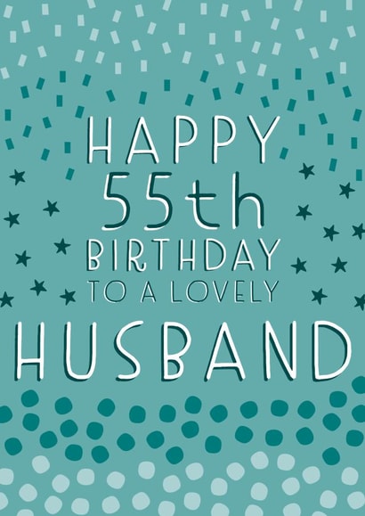 Pretty Birthday Card - 55th - Husband created by Juniper and Rose Studio
