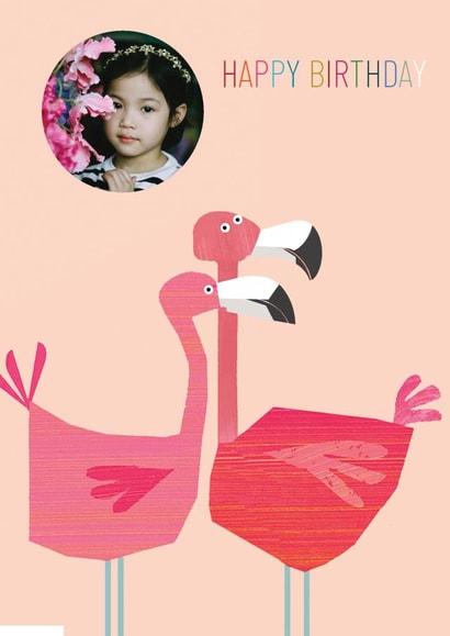 flamingo birthday card personalised flamingo card Personalised Photo Card 28093 created by Kali Stileman