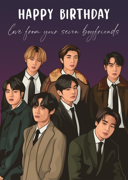 Funny Birthday Card - BTS - Seven Boyfriends created by Lottie & Lova