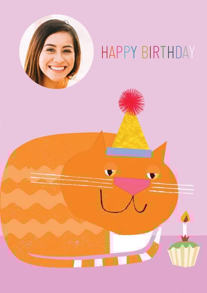 personalised cat card personalised girls birthday card Personalised Photo Card 28096 created by Kali Stileman