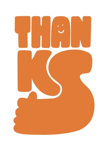 Cute Thank You Card - Thanks - Thumbs Up created by Paula Hirst