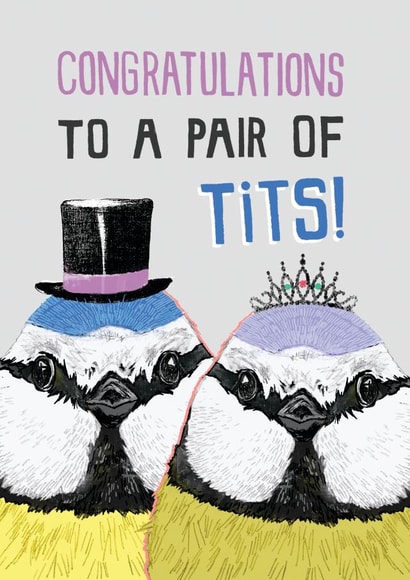 Funny Wedding Card - Pair of Tits created by Pencilface