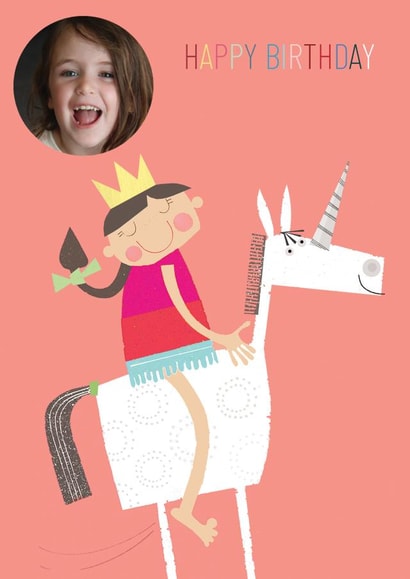 personalised unicorn birthday card personalised girls birthday card Personalised Photo Card 28103 created by Kali Stileman