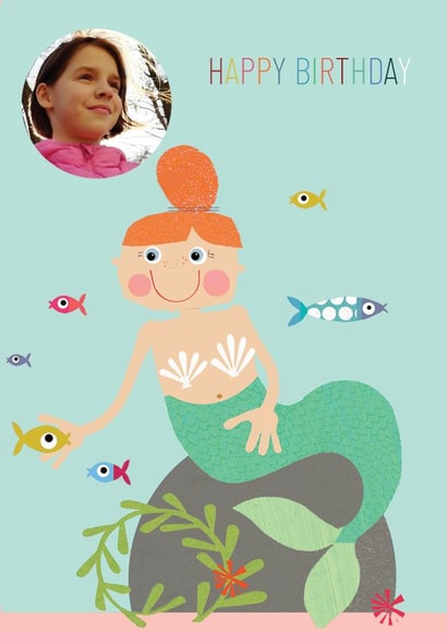 personalised mermaid card personalised girls birthday card Personalised Photo Card 28104 created by Kali Stileman