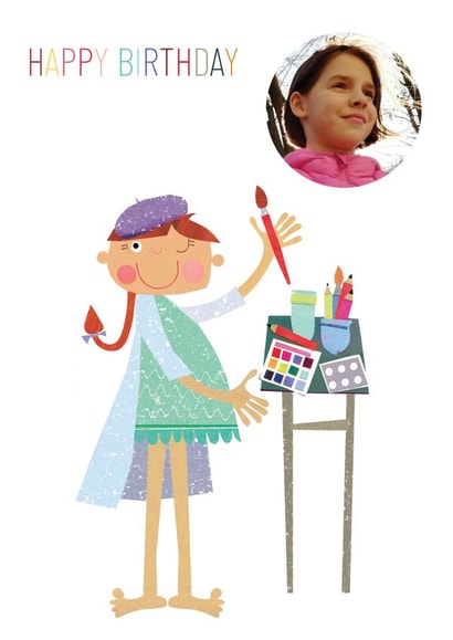 personalised artist birthday card personalised girls birthday card Personalised Photo Card 28110 created by Kali Stileman