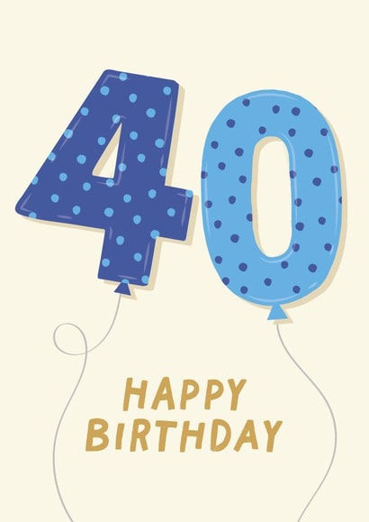 Cute Birthday Card - 40th - For Him created by Pixie Studio