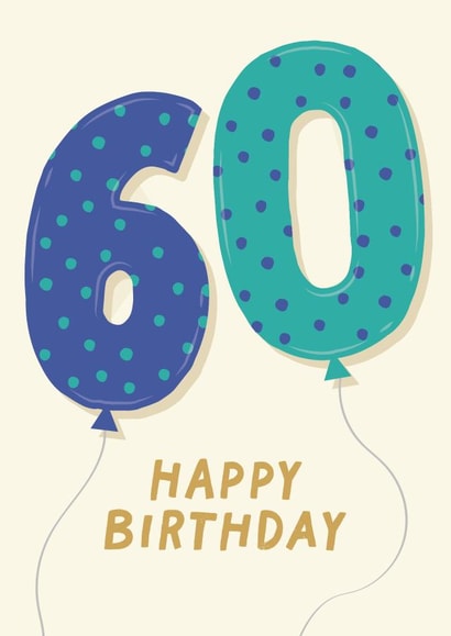 Cute Birthday Card - 60th - For Him created by Pixie Studio