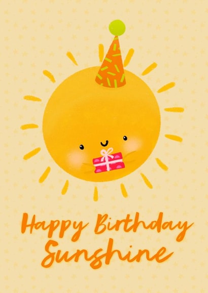 Cute party sunshine wishing a happy birthday to you created by @oubergine
