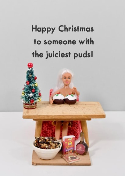 Funny Christmas Card - Juicy Puds created by Bold & Bright Cards