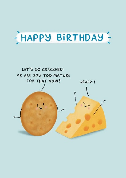 Funny Birthday Card - Cheese and Cracker created by Sydney Jo Designs