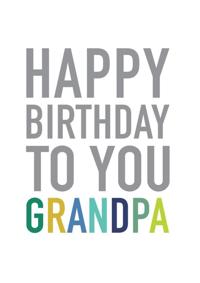 Typographic birthday card - Grandpa created by Studio 9
