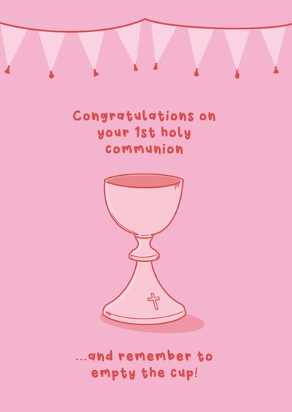 Funny Faith Card - 1st Holy Communion - Female created by Daniella Illustrates