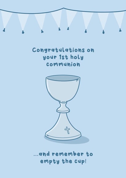 Funny Faith Card - 1st Holy Communion - Male created by Daniella Illustrates