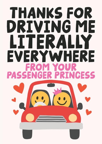 Funny Anniversary Card - Passenger Princess created by Studio Doodles