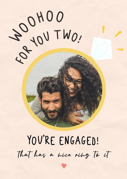 engaged ring Engagement Personalised Photo Card 20398 created by @hollielonglanddesigns