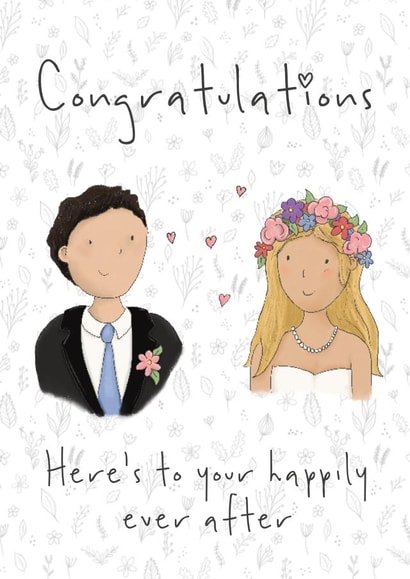 Cute wedding card - Happily ever after created by Lucy Driver
