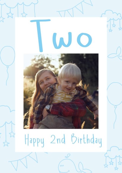 cute 2 Birthday Personalised Photo Card 20399 created by @hollielonglanddesigns