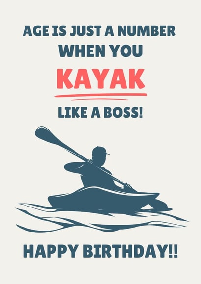 Funny Birthday Card - Kayak Like a Boss created by Bolt + Paper