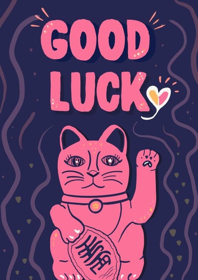 Lucky Cat - Good Luck Wishes Card created by Oh Luna Design