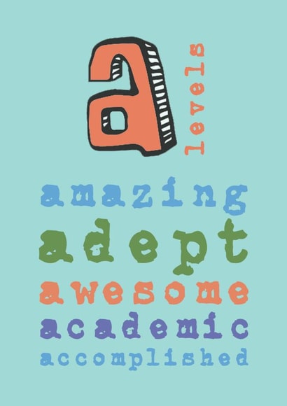 A-Level Exam Results Congratulations Card created by Becka Griffin