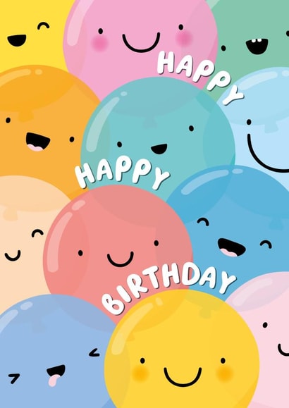 Cute Birthday Card - Happy Balloons created by Fliss Muir