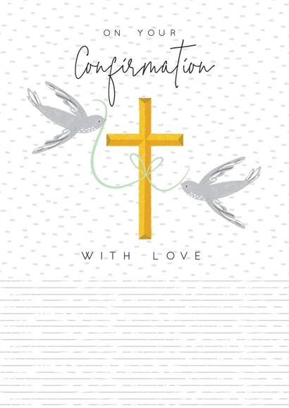 Stylish contemporary modern Confirmation card celebrating an adults baptism. created by Laura Darrington Design Ltd.