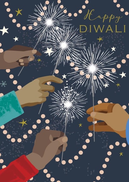 Stylish modern contemporary Happy Diwali card created by Laura Darrington Design Ltd.