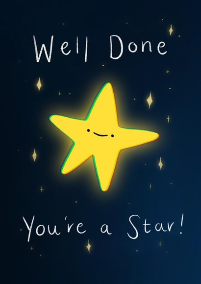 Cute well done & congrats card for anyone - Well done, you’re a star! created by Lauren Henderson