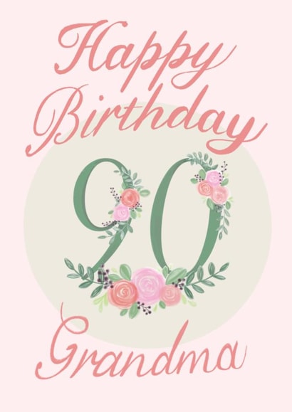 Pretty 90th Brithday Card for Grandma created by Fantastical Fun Shop