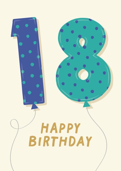 Cute Birthday Card - 18th - For Him created by Pixie Studio