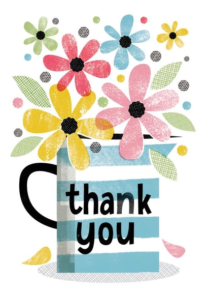 Pretty striped Thank You card created by Pennychoo