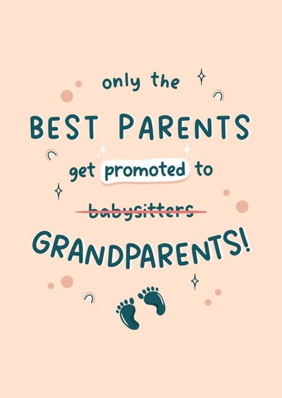 Cute Pregnancy Announcement Card for Grandparents to be - Grandparent Promotion created by Kimberley Designs