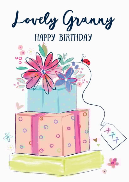 Traditional Birthday Card - Lovely Granny created by Katie Phythian Design