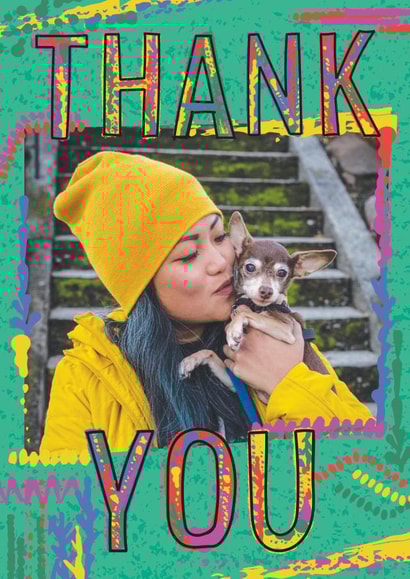 thank you colourful Personalised Photo Card 48737 created by Amelia Betty
