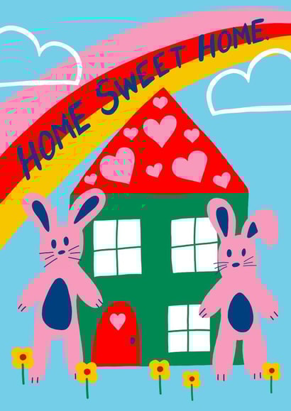 Home Sweet Home Card, to celebrate a New Home created by Milk & Roses