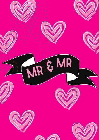 Mr & Mr Wedding card created by Lily the Print
