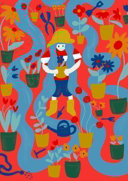 Lady and her Blooms, Colourful card for any occasion created by Milk & Roses