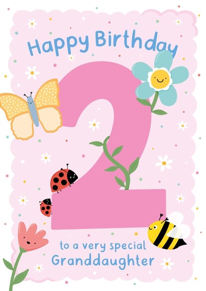 Cute 2nd Birthday Card for Special Granddaughter created by Macie Dot Doodles