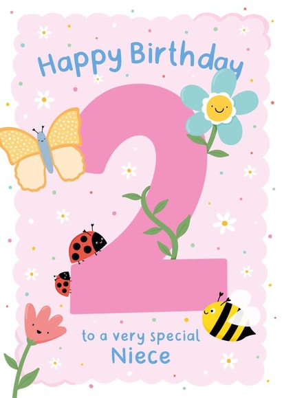 Cute 2nd Birthday Card for Special Niece created by Macie Dot Doodles
