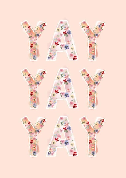 Watercolour Floral Celebration Yay Happy For You Congratulations Card created by Lib's Cards