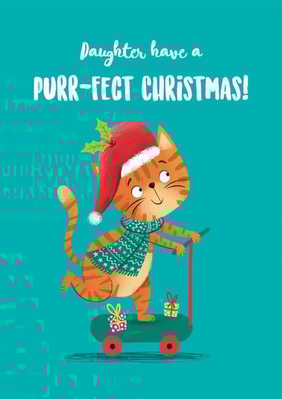 Cute Christmas Card - Ginger Cat - Daughter created by Hannah Jayne Lewin