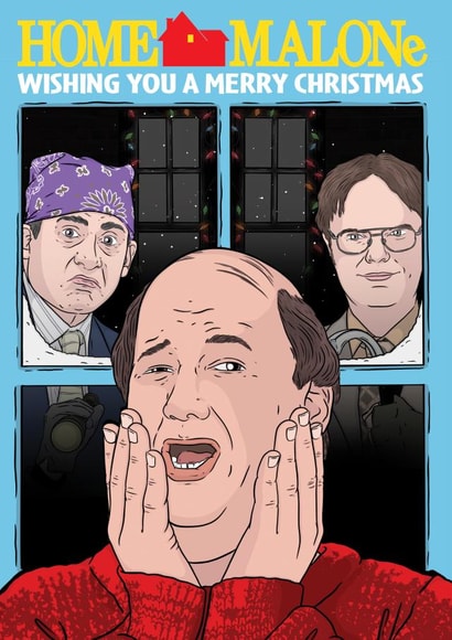 Home Malone - Home Alone - The Office - Funny Christmas Card created by LoveFromCo