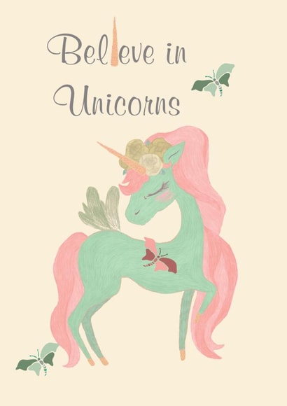 Cute Unicorn Card for many an occasion - believe in unicorns created by Tigerlily Makes 