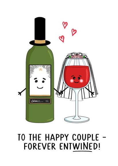 Funny Wedding Card for Wine Lovers created by Of Life & Lemons Ltd.