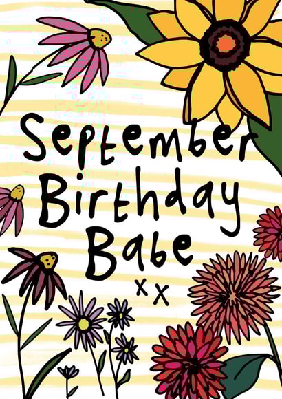 Cute Floral Card - September Birthday created by Bow & Bell