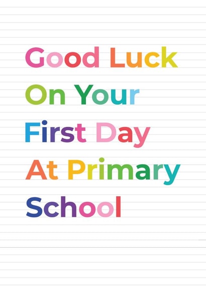 Good Luck Starting Primary School Card for child - First Day of School created by Studio 9