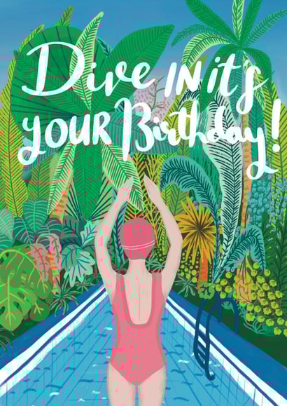 Dive In It's Your Birthday - Tropical Fun Birthday Card created by Lomond Paper Co.