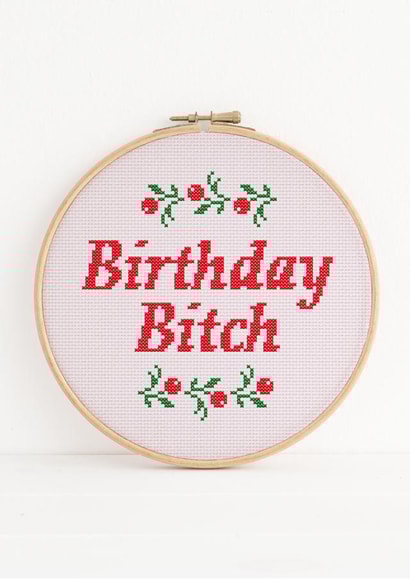 Funny Birthday Card - Cross Stitch - Birthday Bitch created by NaviStitch