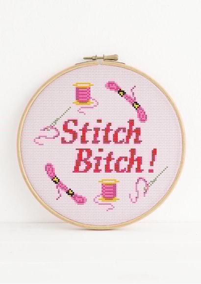 Stitch Bitch for the person in your life that loves to sew. Cross Stitch hoop. created by NaviStitch
